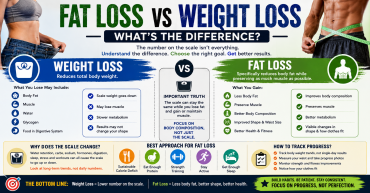 Fat Loss vs Weight Loss comparison infographic