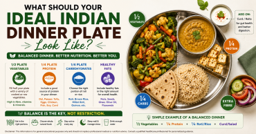 Ideal Indian dinner plate with vegetables protein roti and healthy foods